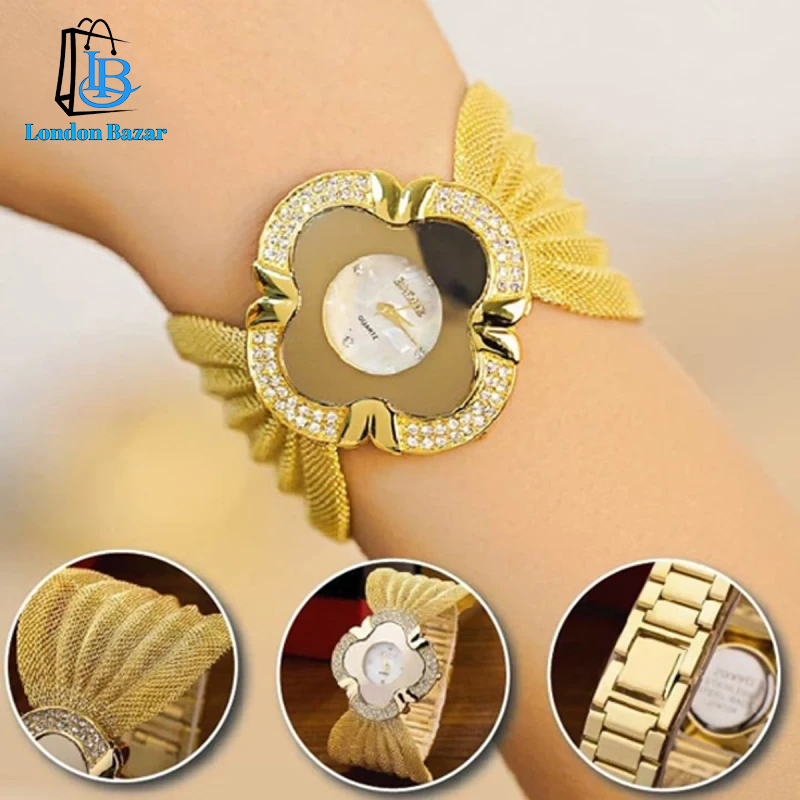 Elegant Butterfly Gold Watch